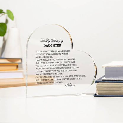 To My Amazing Daughter-Proud Plaque